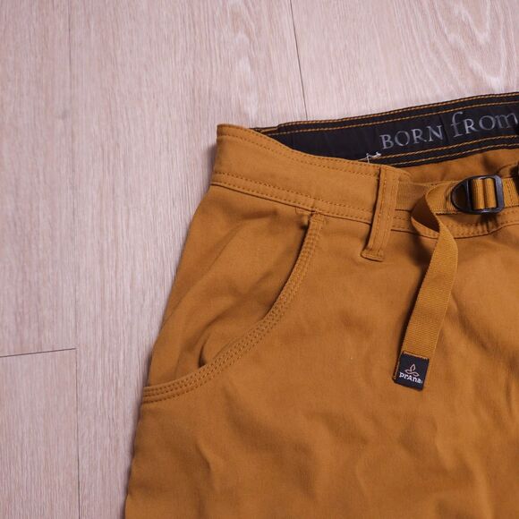 Prana Stretch Zion Hiking Pants Mens 36x32(31) Straight Fit Trail Stretch Orange - Picture 2 of 16